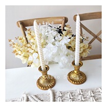 FUDABao ) ins vintage nostalgia gold old-fashioned candlestick coffee shop decoration posing props Nordic candles
