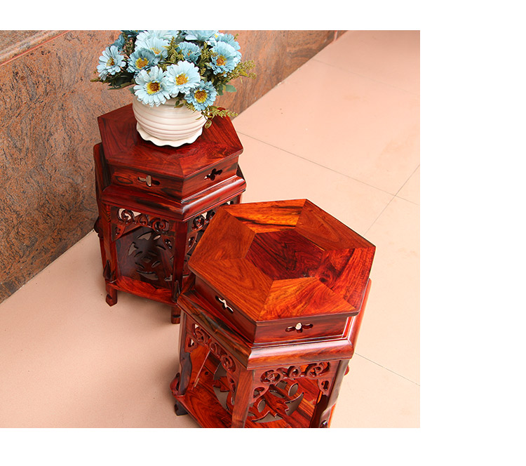 Nội thất gỗ gụ Lào hoa hồng đỏ đứng hoa trong nhà bình hoa Sian gỗ hồng mộc phong cách Trung Quốc rắn gỗ đứng - Kệ gia sach