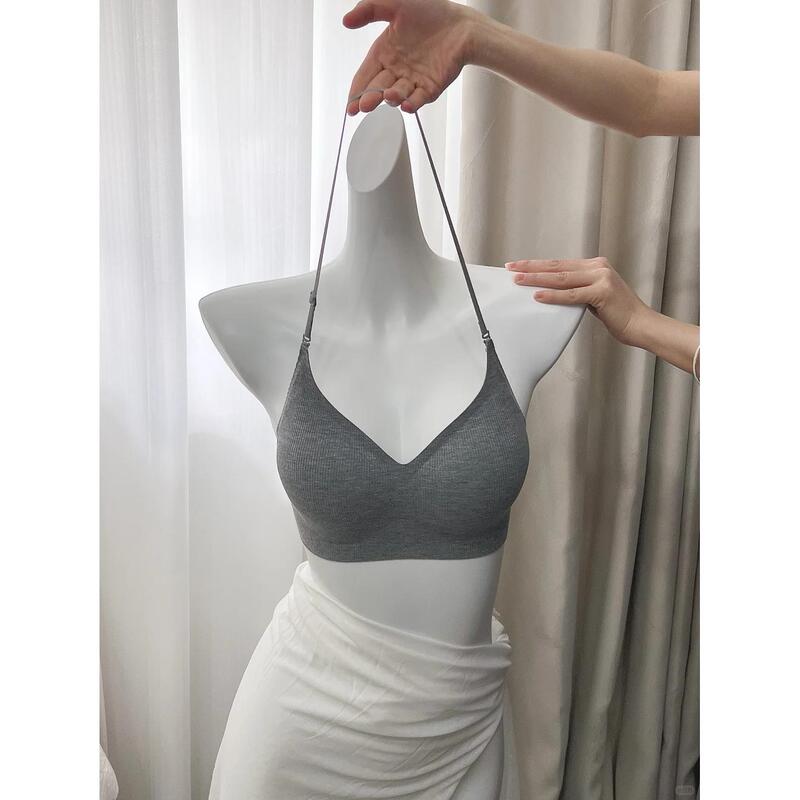Victoria Halter Neck Large U-Shaped Beautiful Back Push-Up Bra for Women, Side Breast Collection, Seamless Cross-Back Strapless Bra