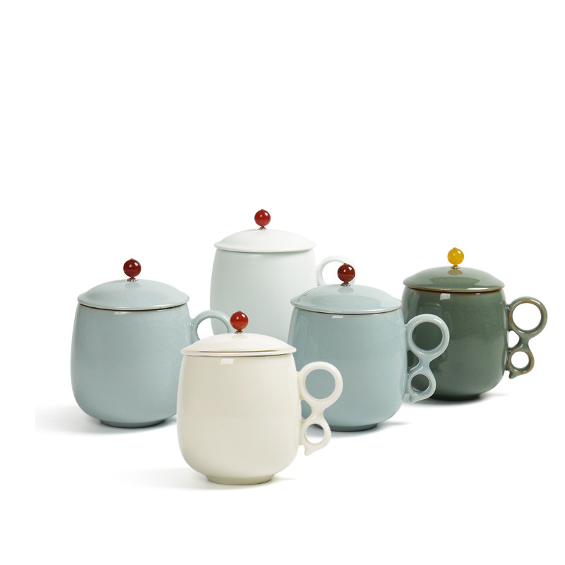 Top 5 Kiln Tea Cup With Lid Filter Water Glass Ceramic Office Tea Ru Kiln Gift Gift Box Packaging
