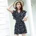 Mùa hè 2020 thời trang mới jumpsuit nữ giản dị Phiên bản Hàn Quốc của người gầy là quần short hoa cotton mỏng - Quần short