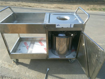 Stainless steel garbage collection car Dining car garbage table recycling table dish collection table Swill table bowl collection car