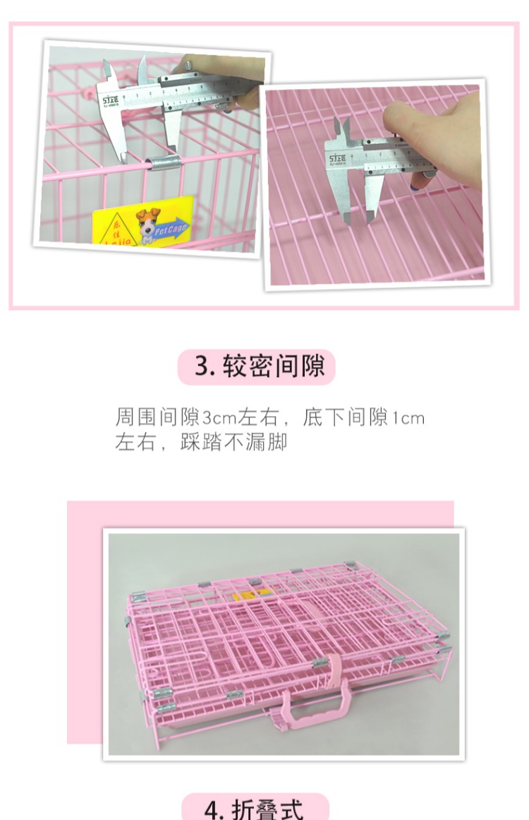 Gấp Lejia mèo lồng chó lồng lớn và vừa chó nhỏ thỏ lồng gà lồng cũi với nhà vệ sinh trong nhà - Cat / Dog hàng ngày Neccessities 	khay đựng thức ăn cho mèo	