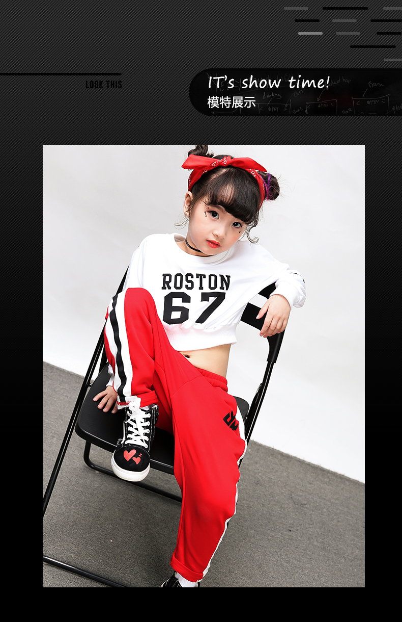 Cộng với nhung trẻ em trang phục khiêu vũ đường phố cô gái phù hợp với hip hop nhạc jazz khiêu vũ trẻ em trang phục biểu diễn hiphop trang phục rốn đồ bộ cho bé gái