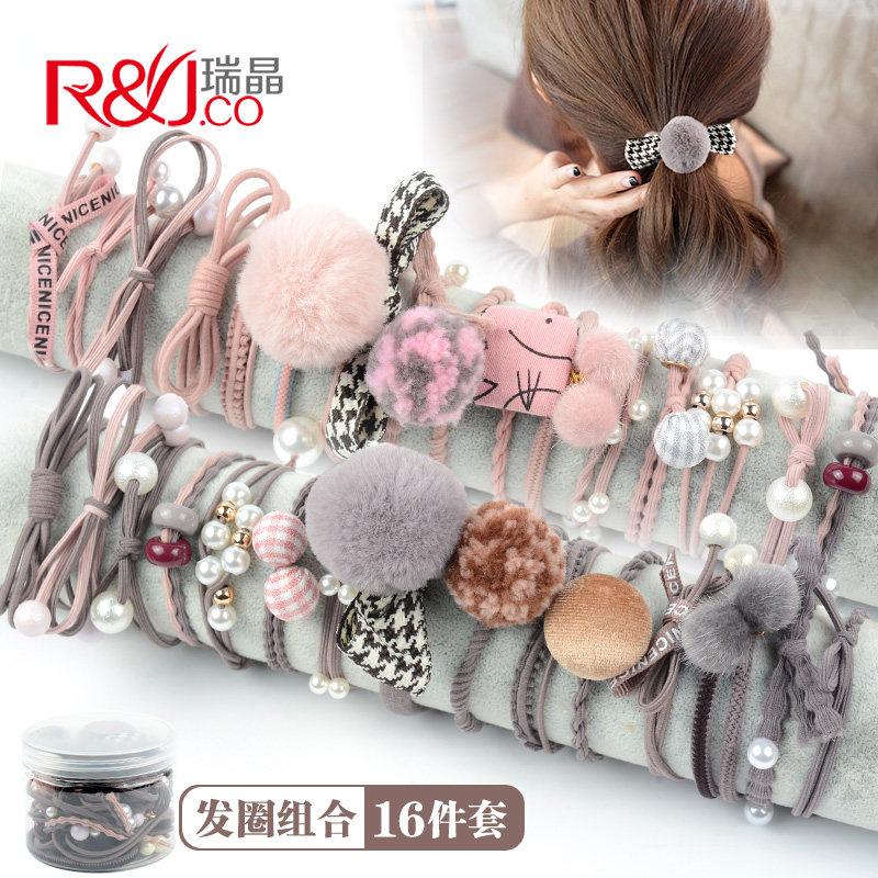 Head rope female Net red Hairband South Korea Net red autumn and winter hair rubber band tie head leather sleeve hair rope headdress 2021 New
