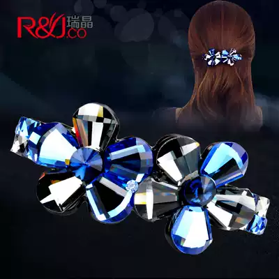 Crystal hairclip back head accessories Korean hairclip spring ponytail clip for mother headdress adult headdress horizontal clip