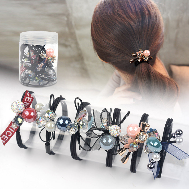 Hair circle Female simple Korean version of the hair circle net red ins tie scalp tendons headdress tie hair Korean Ponytail leather sleeve hair circle