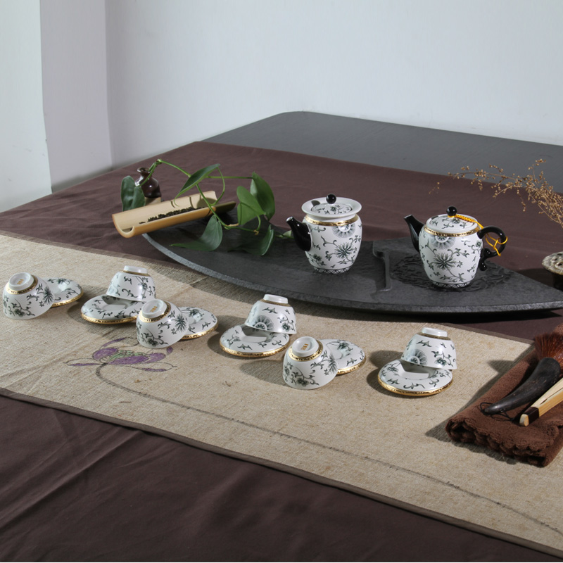 A garden international collection of 6 set of ceramic tea set home tea set gift boxes of A complete set of kung fu tea set