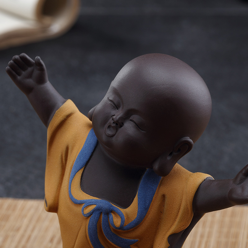 A garden international ceramic tea spoil the young monk tea accessories creative small place kung fu tea accessories