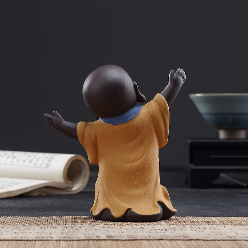 A garden international ceramic tea spoil the young monk tea accessories creative small place kung fu tea accessories
