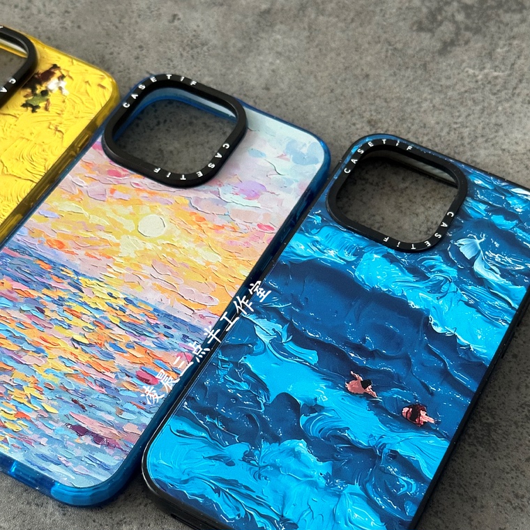 CASET Artsy Oil Painting Sunset 15, 14, 13, 12, 11 iPhone Case