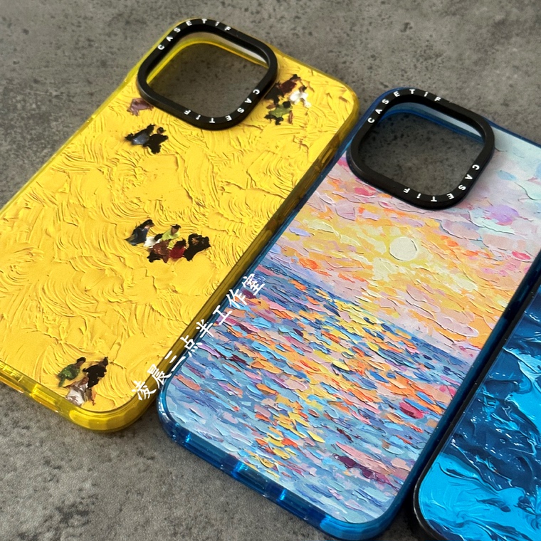 CASET Artsy Oil Painting Sunset 15, 14, 13, 12, 11 iPhone Case