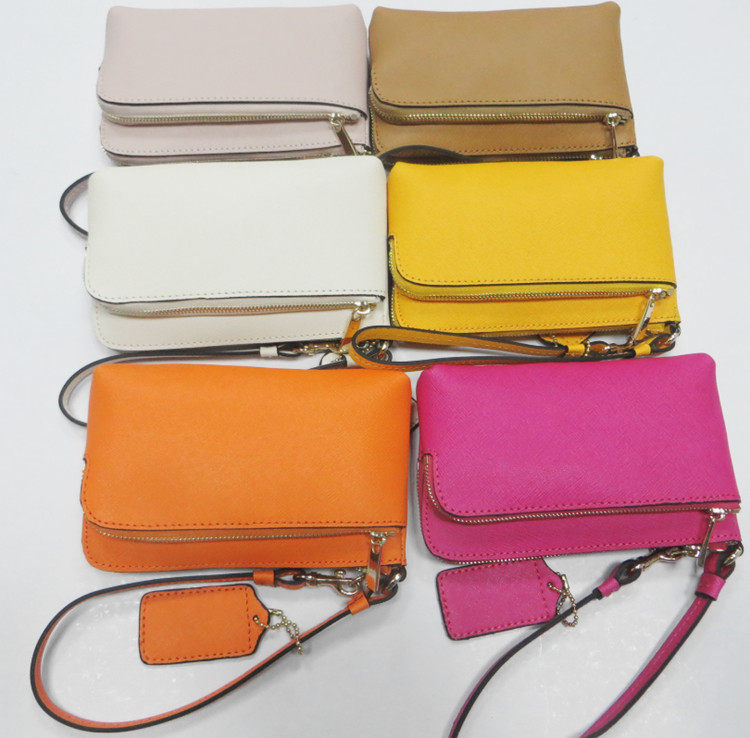 Leather Cross Grain Double Layer Mobile Phone Bag Clutch Bag Diagonal Bag Coin Purse Suitable for Apple XS