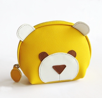 New slave pure cute animal shape coin purse leather bear wallet coin bag key bag
