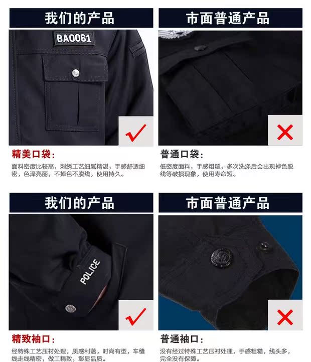 Dịch vụ mùa đông dày cotton áo khoác đồng phục nam áo khoác dịch vụ bảo vệ đa chức năng áo khoác mùa đông bảo vệ quần áo phù hợp với nam đồ bộ nam cao tuổi
