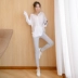 Quần legging mùa thu nữ mặc cotton cao eo Hàn chân hoang dã mùa đông dày phần chín quần rộng size đen