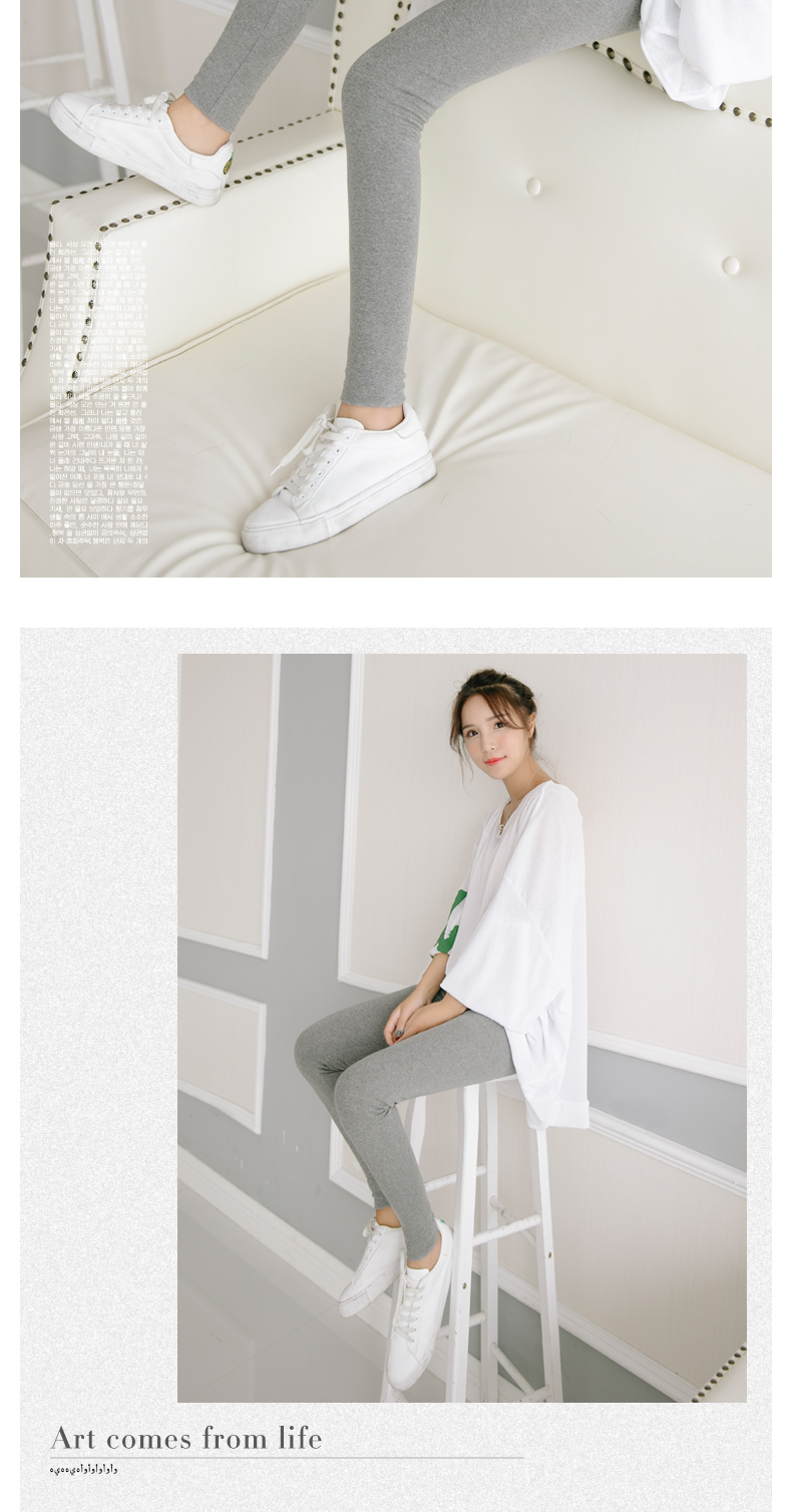 Quần legging mùa thu nữ mặc cotton cao eo Hàn chân hoang dã mùa đông dày phần chín quần rộng size đen quần đùi nữ