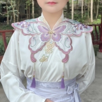 Purple Butterfly Pearl neck of the cloud of clothes embroidery and heavy industry shawl embroidery embroidery embroidery embroidery embroidery embroidery of Chu Han Yun