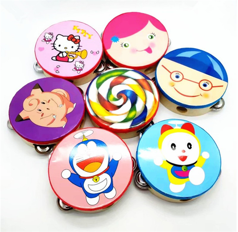 Nursery School Children Dance Bell Drum Percussion Instruments Hand Beat Drummer drummer Rattle Drum size Hand Suzuki drums Performance hand beat drums-Taobao