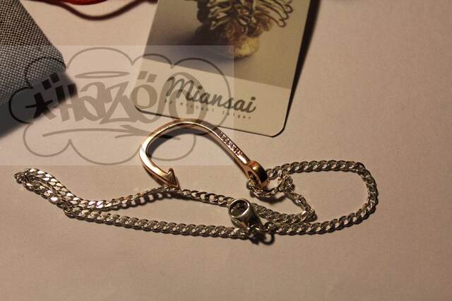 Miansai Gold ROSE GOLD Hook on Silver Chain silver chain fish hook bracelet 4 colors