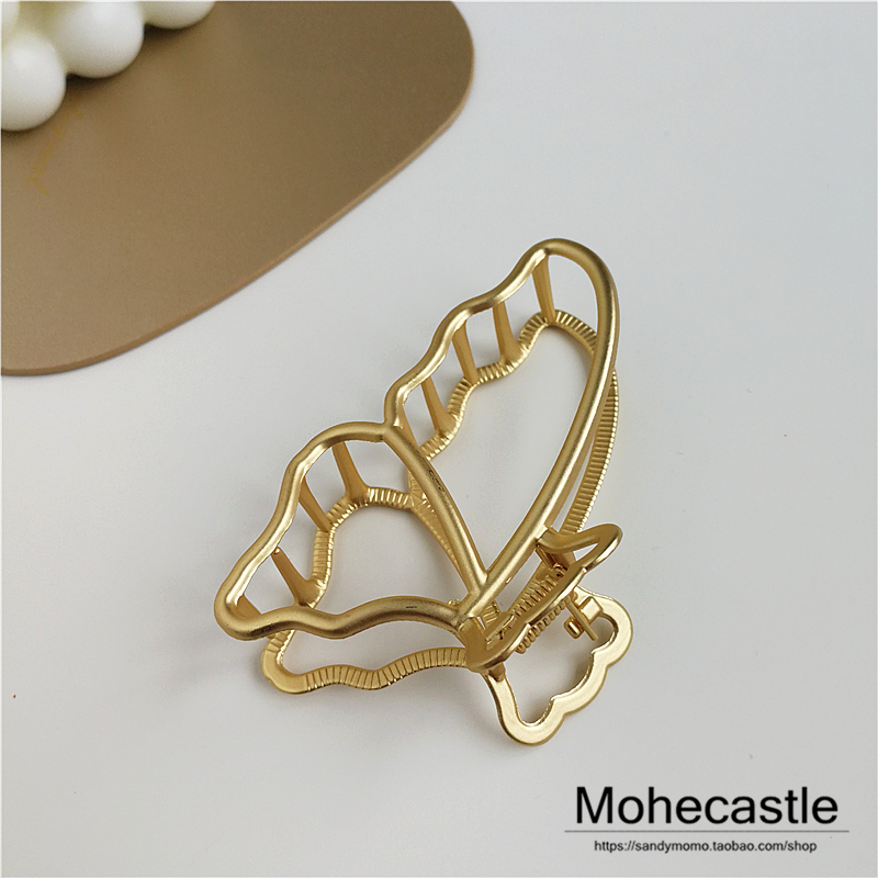 South Korea hollow butterfly metal grab clamp simple temperament hair behind the head and spoon of the head grip red hair card female