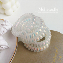 Mohe 5 sets Pearl Mermaid color ~ Super fairy frosted telephone wire hair ring Korean hair rope does not hurt the hair rope