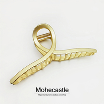 Mohe Ultra Fairy Retro Gold Texture Korea INS Metal Large Number Grab Clip Disc Hair Clip Bath Rear Brain Spoon Grip Clip