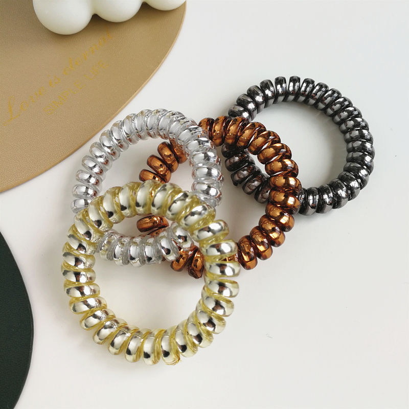 Mohe 8 Strips ~ South Korea Metal Series Telephone Line Hair Circle No Mark Hair Circles Brief Pins Hair Loops Hair Leather Ring