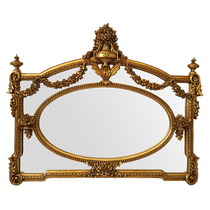 European style retro porch mirror carved fireplace mirror living room background Wall Wall wall hanging home decoration Baroque art mirror