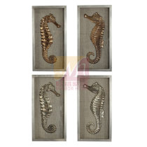 American suit Animal seahorse hanging painting electroplating light luxury texture temperament soft wall-mounted wall-mounted physical exquisite decorative painting