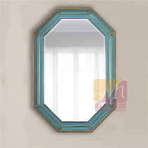 Mediterranean blue mirror Cosmetic Mirror Bathroom Dresser minimalist Cosmetic Bench mirror 61 *92 cm