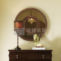 Creative mirror American Decorative Mirror-like Interplate Genguan Fireplace Decoration Background Wall Mirror Retro Decorative mirror 94CM