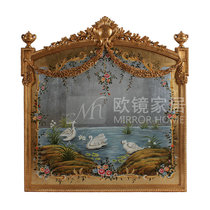 Fancy European style Painted Decoration Painting Gold Silver Foil Hand Painting Designer Villa Fa style Soft Fireplace Genguan Hanging Painting