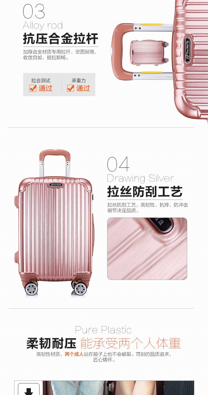 Song người hành lý caster du lịch hành lý xe đẩy trường hợp 20 inch mật khẩu vali 24 inch nam và nữ túi mẹ và trẻ em - Va li vali ricardo