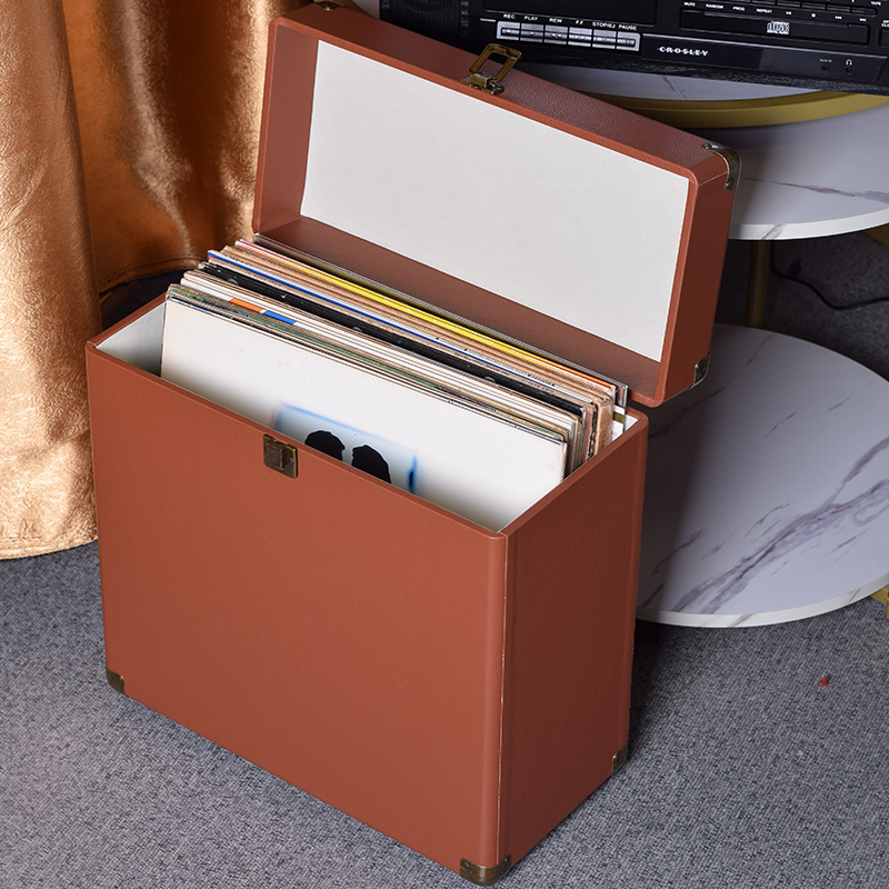 12-inch vinyl record storage box LP record wooden storage box with lid organizer box storage video disc negative box