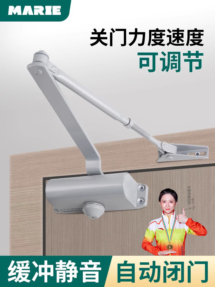 Door Closer Hydraulic Buffer Automatic Door Closing Device for Home and Outdoor Doors, Fire Door Damper Spring