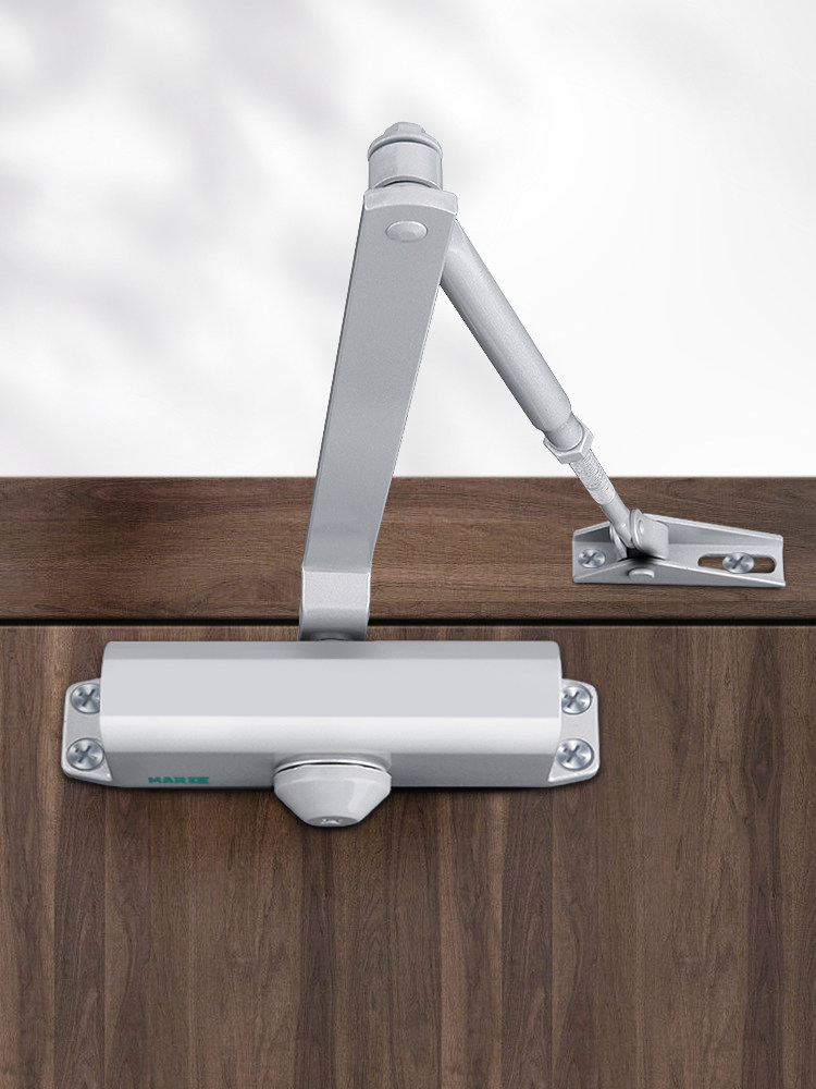 Hydraulic Buffer Fire-Resistant Door Closer for Exterior Iron Doors, Automatic Door Closer for Home Use, No-Drill Installation