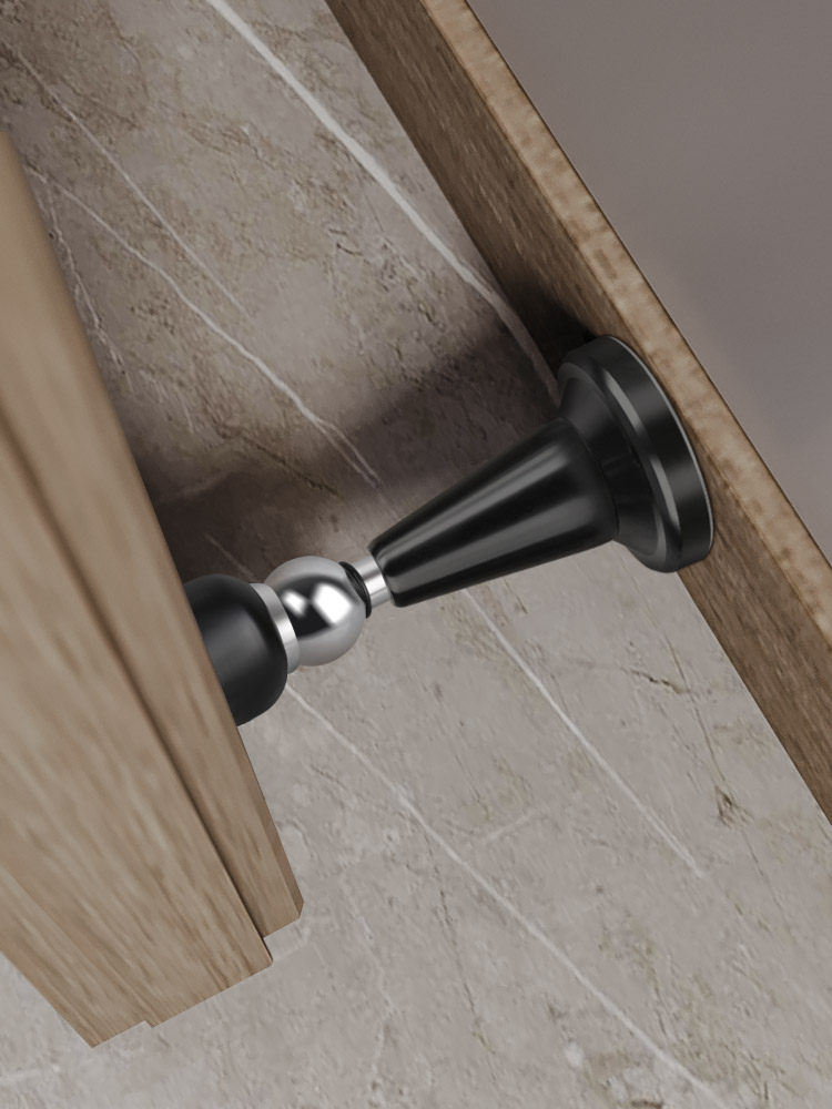 Door Stopper, No-Drill New Model, Door Holder, Anti-Collision Floor Suction Door Stop, Fixed Hydraulic Buffer, Bathroom Windproof