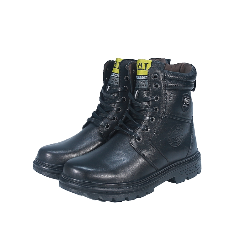 Cold-resistant minus 40 ° men's head layer of cow leather Martin boots Warm Fur One-piece Snowy Boots