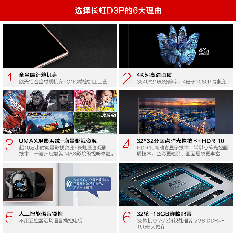 tivi màn hình cong Màn hình LCD LCD thông minh HDR HDR Chang-60D3P 60 吋 32 lõi 4K tivi sony 43 inch