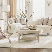 American Light Lavish Living Room Solid Wood Round Tea Table Minima Modern Coffee-Like Board Room Table Tea Water Table Villa Customizable