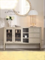 American light and luxurious solid wood dining side cabinet Living room Xuan Guan Cabinet Tea Water Cabinet Kitchen Storage Bowl cabinet Villa Furniture customizable
