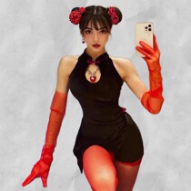 2022 bar ds costume new sexy cheongsam gogo lead dance costume retro Chinese style split strap performance