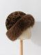 Autumn and winter new leopard print plush fisherman hat for women, thickened windproof, face-friendly, Mongolian style, large head circumference, warm hat