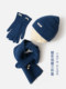 Woolen hat, warm in autumn and winter, Japanese three-piece set, unisex, versatile solid color scarf, gloves, ear protection knitted hat