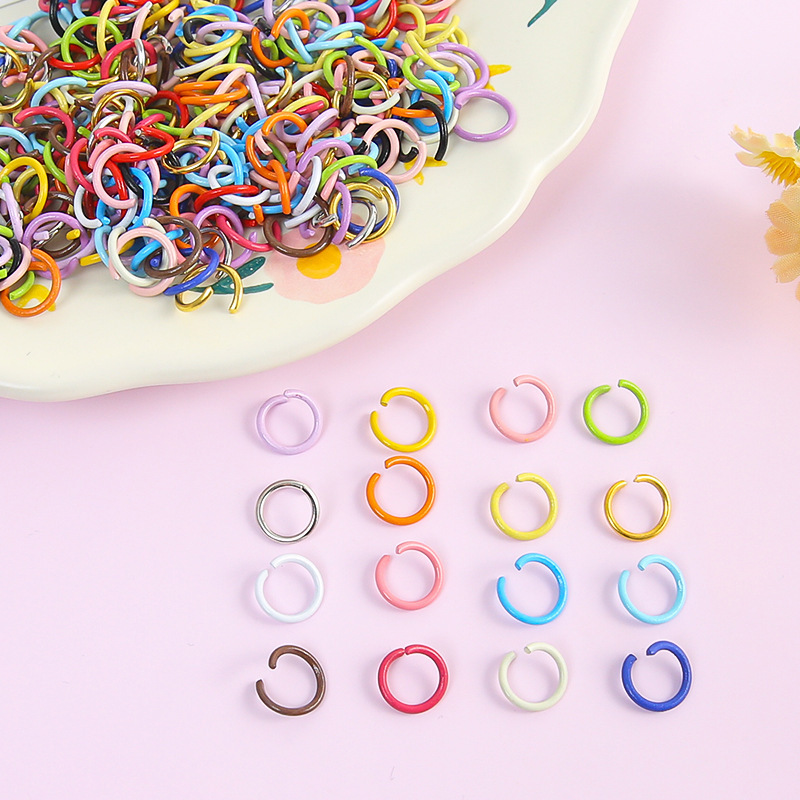 Handmade Jewelry Colorful Open Key Rings Multi-Color Enamel Rings DIY Bead Keychain Chain Connection Rings Handmade Jewelry Colorful Open Key Rings Multi-Color Enamel Rings DIY Bead Keychain Chain Connection Rings