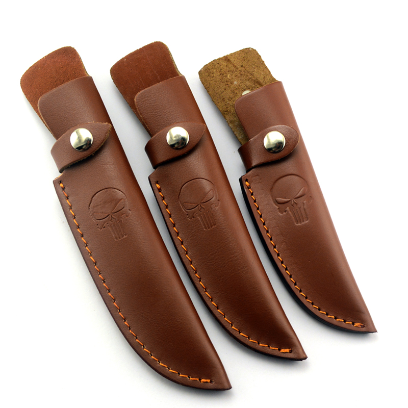 Knife Sheath Leather Sheath Head Layer Cow Leather Knife Set Leather Sheath Knife Pants Outdoor Small Straight Knife Set Bull Leather Knife Sheath Knife Sheath