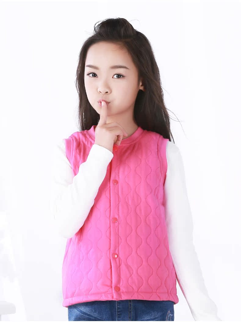 Cô gái vest mùa xuân và mùa thu bông bông mặc áo ấm cô gái mặc áo len trẻ em lớn cho trẻ em mặc mùa thu đông áo thun trẻ em