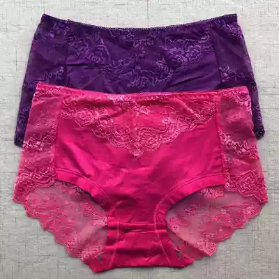 Off-color clearance underwear women's lace sexy mid-waist thin breathable mesh women's seamless hip cotton crotch briefs