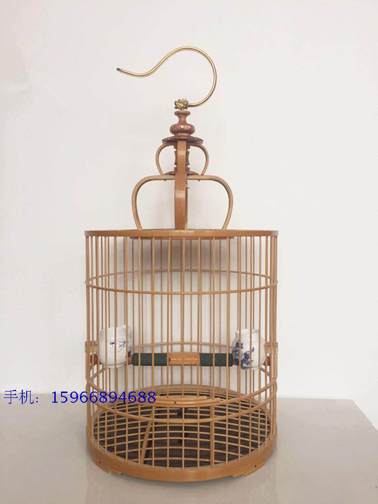 High-end Polished Painting Brow Cage Bamboo Cage Small Valley Floor Living Bottom Tianjin Bird Cage Pure Handmade